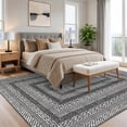 thumbnail image 4 of FairOnly Non Slip 4'x6'Geometric Area Rug for Living Room Bedroom Machine Washable Low Pile Non Slip Rug for Kitchen Dining,Black Grey, 4 of 8