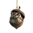 thumbnail image 2 of SMKE Rustic Nature Themed Acrylic Ornament,Cozy Animal Pendant for Holiday Tree Winter Decor,Acrylic Forest Animal Christmas Ornament,3.14" Sleeping Bunny in Tree Hanging Decor, 2 of 6