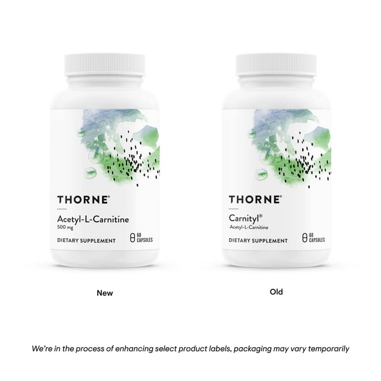 THORNE Acetyl-L-Carnitine - 500 mg - Supports Brain Function and Healthy Nerve Sensations in The Hands and Feet - Gluten-Free, Soy-Free, Dairy-Free - 60 Capsules
