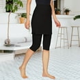 thumbnail image 2 of Women's Modest Athletic Skirt with Attached Leggings Knee Length Swim Workout Pants with Pockets, 2 of 9