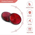 thumbnail image 2 of 2 Pcs Réflecteur Rond Rouge Universel pour Moto ATV 56*08cm, 2 of 5