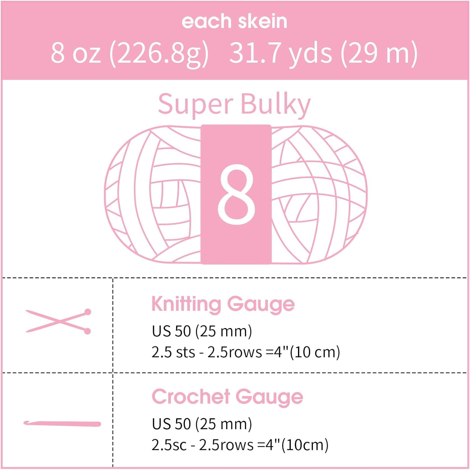 Pink Chunky Chenille Yarn for Crocheting, Bulky Thick Fluffy Yarn for Knitting,Super Bulky Chunky Yarn for Hand Knitting Blanket, Soft Plush Yarn, 2 Jumbo Pack (27 yds,8 oz Each Skein)