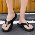 thumbnail image 2 of Xfvqtps Mens Flip Flops with Thick Non-Slip Rubber Sole Solid Color Woven Strap Summer Comfortable Outdoor Beach Sandals for Casual Wear, 2 of 9