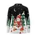 thumbnail image 5 of Yuyamidu Snowman Women V Neck Golf Shirts Xmas Tree Long Sleeve Zip Up Golf Tops Christmas Sports Pullover Workout Shirts Activewear Size S, 5 of 8