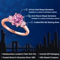 thumbnail image 2 of Gem Stone King 18K Rose Gold Plated Silver Pink Moissanite and Pink Lab Grown Diamond Engagement Ring for Women | 2.50 Cttw | Oval 9X7MM | Gemstone Birthstone | Size 5, 2 of 6