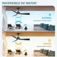 thumbnail image 5 of ALKAFY 52 inch Damp Rated Ceiling Fan with LED Light - IP34, 3 ABS Blades, 6-Speed, Remote for Bathroom, Covered Patio, Laundry Room, 5 of 9
