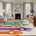thumbnail image 2 of Cartoon Colorful Hands Large Area Rugs 5x8 ft Cute Watercolor Hands with Love Heart Linen Washable Rug Non Slip Indoor Carpet Absorbent Floor Mat for Living Room Bedroom Dining Room, 2 of 9