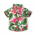 thumbnail image 2 of Odeerbi Toddler Shirts Boys Hawaiian Shirts Kids Summer 2025 Casual Beach Wear Print Short Sleeve Shirt Baby Clothes Red, 2 of 8