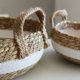 thumbnail image 3 of Cesta de mimbre plegable con tejido de algas marinas, cesta de almacenamiento para decoración de jardín, L, 3 of 5