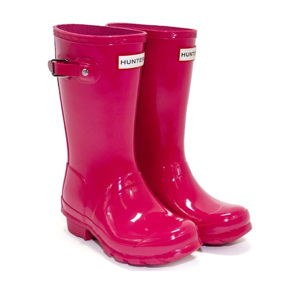 Hunter Girls Original Gloss Rain Boot, Bright Pink,6 M US