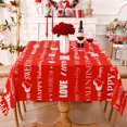 thumbnail image 4 of Happy Valentine''s Day Tablecloth Square 52 x 52 Inch, Red Love Table Cloth, Waterproof Spillproof Polyester Tablecloths for Valentines Day Wedding Dinner Party Decoration, Gifts, 4 of 6