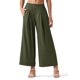 thumbnail image 1 of Pantalones Willit de lino para mujer, pierna ancha, color verde militar, talla XS, 1 of 7
