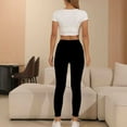 thumbnail image 5 of Women's Fleece Lined Leggings Stretchy High Waisted Plus Size Yoga Pants Comfy Soft Gym Workout Black S, 5 of 9