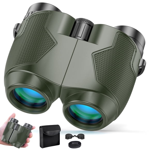 Mpiqi 12x25 Binoculars for Adults,Kids, Compact Binoculars for Day and Night, Binoculars for Bird Watching Travel Sightseeing Hunting Wildlife Watching Outdoor Sports Games Concerts
