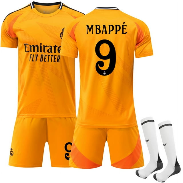 Real Madrid Away Football Shirt 2024-2025 Kids & Adults No. 9 Mbappé Away