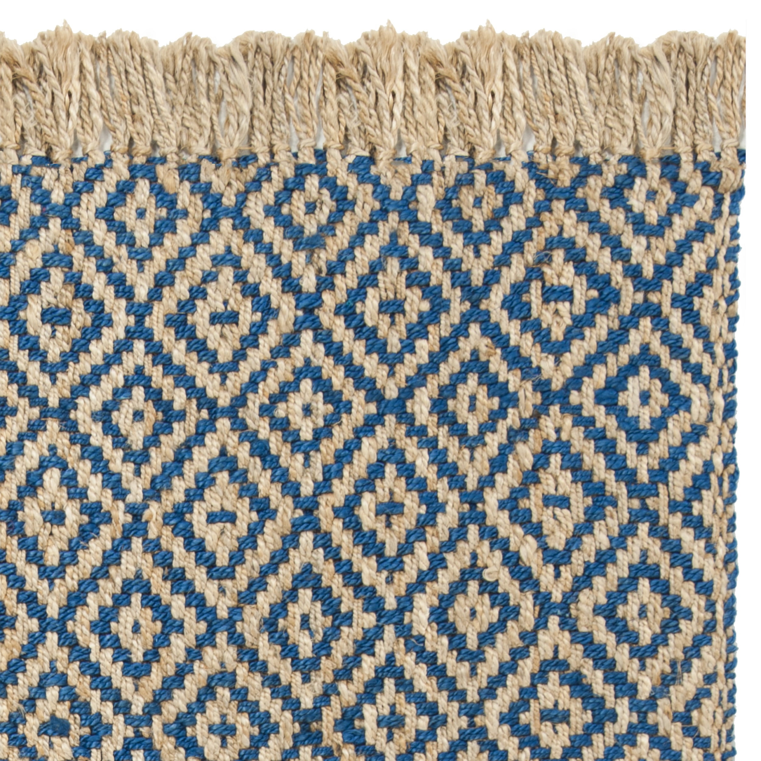 SAFAVIEH Natural Fiber Thomas Geometric Jute Area Rug, Tropical Blue/Natural, 4' x 6'