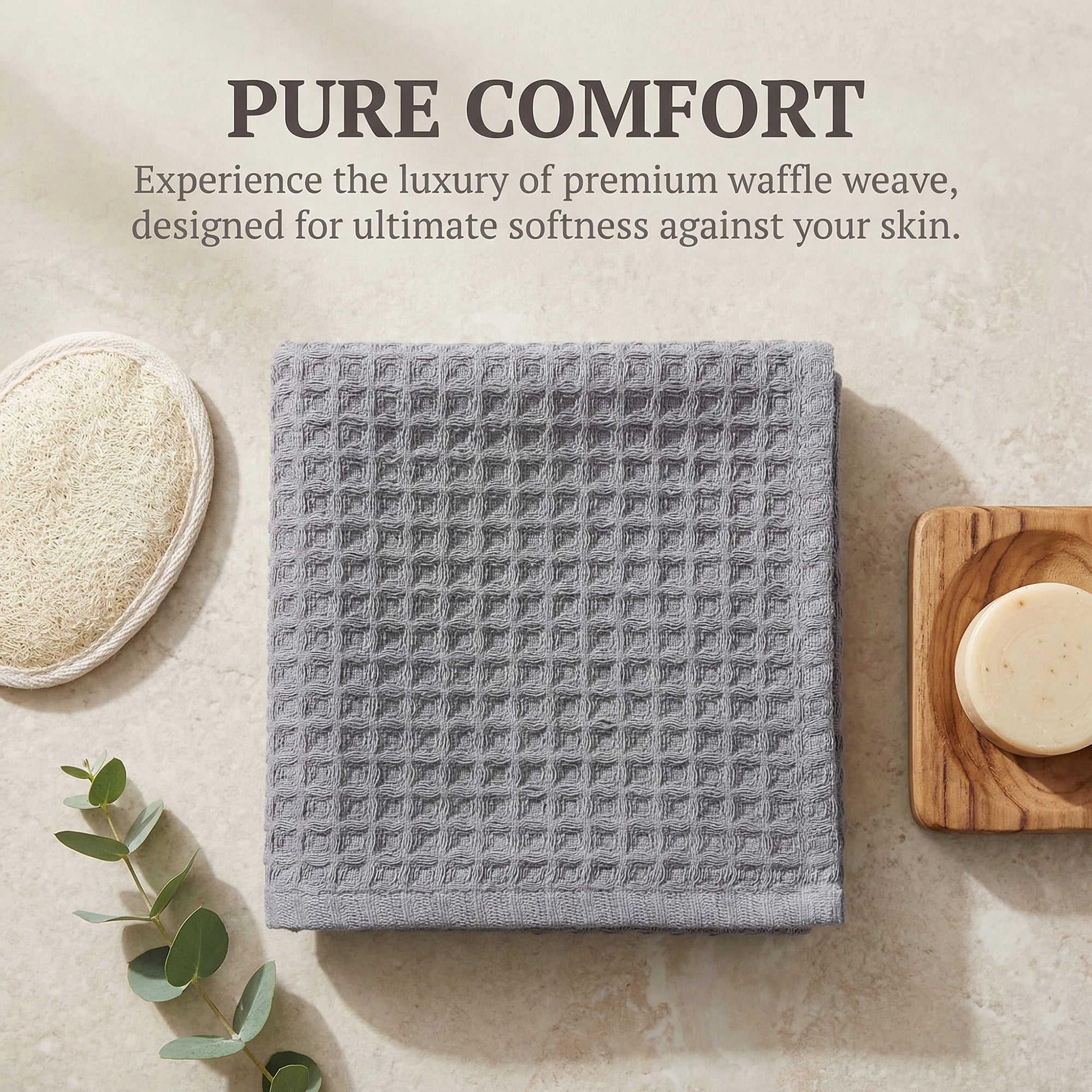 Unique Bargains Cotton Waffle Soft Quick Dry Lint Free Face Cloths 13x13in Brown 6pk