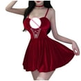thumbnail image 5 of DISKEBUISS Women Plush Christmas Lingerie Sets Temptation Underpants Underwear Jumpsuit Bodysuit Sleepwear Red Free Size, 5 of 7
