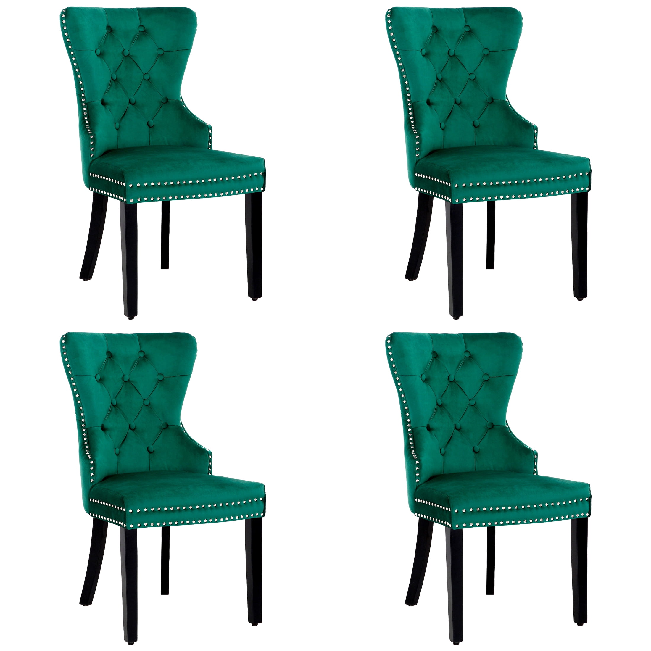 WestinTrends Wordford Velvet Dining Chairs Set of 4, Modern Wingback