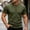 Army Green, variant on Liweisiy Men's Textured Henley T-Shirt Short Sleeve Notch Neck Solid Color Tees Casual Athletic Summer Tops Wine 2XL