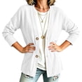 thumbnail image 6 of Dwellite Cotton Linen Cardigan for Women Lightweight V Neck Classic Button Front Breathable Stretch Relaxed Fit Casual White S, 6 of 6