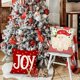 thumbnail image 3 of Juego de 4 fundas de almohada navideñas de 12 x 12 pulgadas, diseño de rayas, lunares, Papá Noel, muñeco de nieve, rojo, Ho Joy, invierno, vacaciones, granja, Navidad, cojines decorativos, funda de, 3 of 6