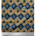 thumbnail image 1 of Soimoi Brown Japan Crepe Satin Fabric Aztec Geometric Printed Fabric 1 Yard 42 Inch Wide, 1 of 3
