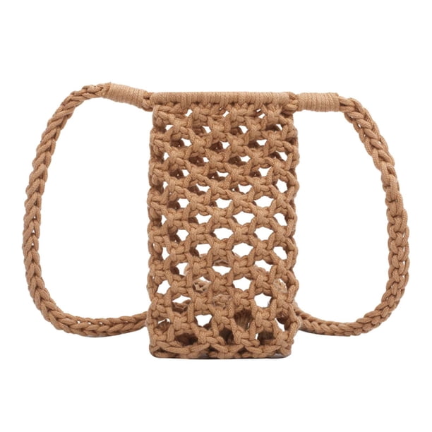 Bolso Tejido de Bolso de Playa Bolso para Teléfono Tejido a Mano para Mujer Bolso de Mano de Punto Portátil Bolso de Hombro de Par Marrón Fernando Bolsas para teléfono