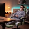 thumbnail image 6 of Vyrox Reclining Gaming Chair with Footrest, Massage Lumbar Support, Breathable Technical Fabric, Ergonomic Video Game Chair with Headrest, Green, 6 of 7