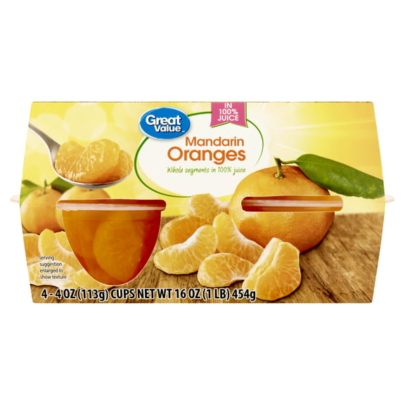 Great Value Mandarin Oranges in 100% Juice