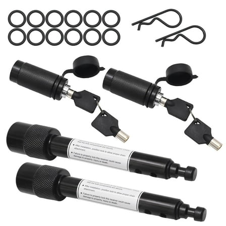 Anxingo 2 Set Trailer Hitch Lock with 2 Keys, 5/8" Pin-Hitch Receiver Pin Lock, Replacement for Class III IV 2"& 2-1/2" Receiver Towing Trailer Truck Bike Rack