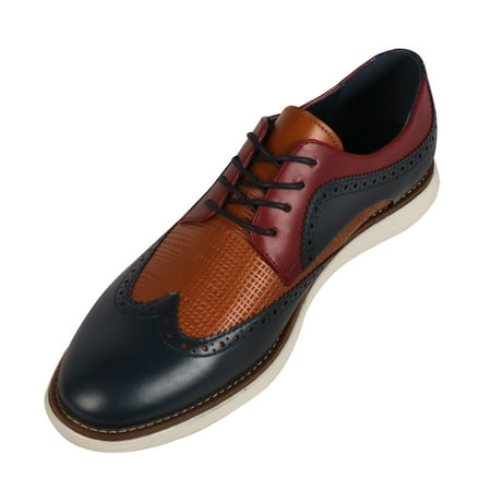 

BIGTREE Mens Leather Shoes Wingtip Lace up Dress Footware Casual Shoes Size 10