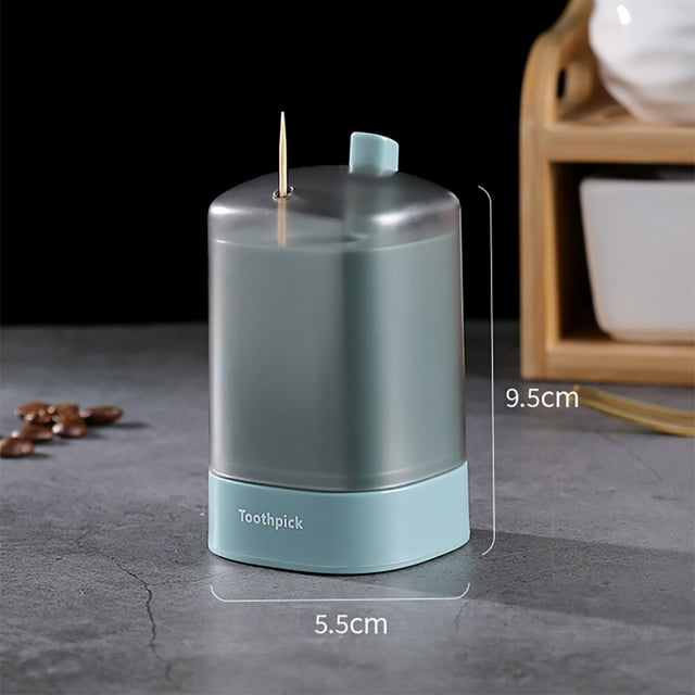 Oleegame 1PC Stainless Steel Cutlery Set Automatic Pop-up Toothpick Box Holder Container Portable Toothpick Dispenser Green
