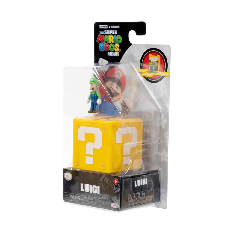The Super Mario Bros. Movie 1.25 inch Mini Luigi Figure with Question Block  