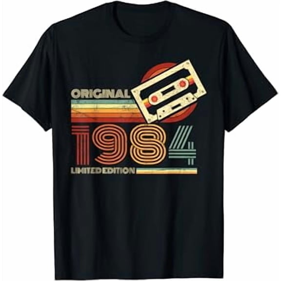 Retro Edition 1984 Cassette Tape 40th Birthday T-Shirt