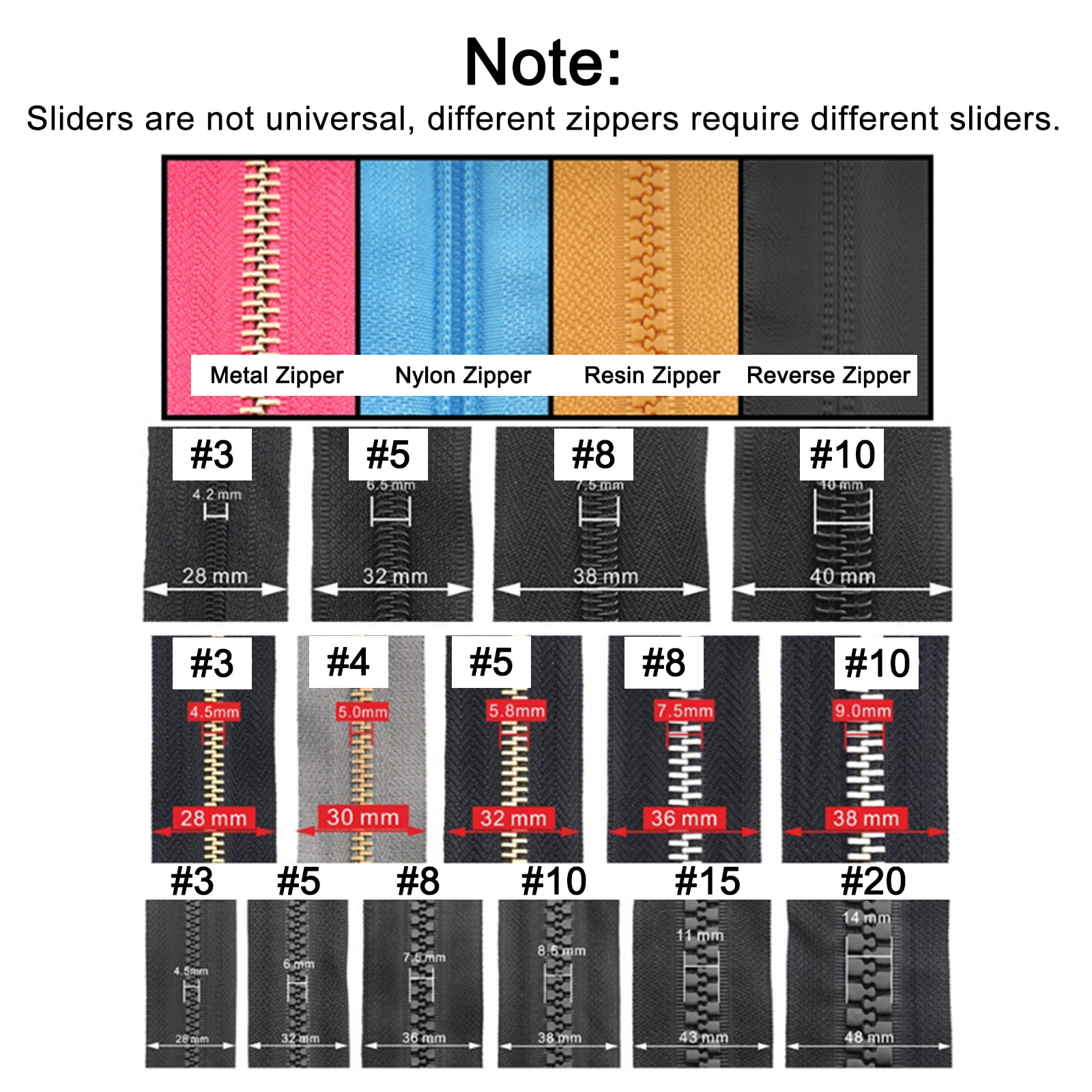 Unique Bargains Zipper Stoppers Top & Bottom Stops for Bag Zippers Rescue Repair 10x4.5mm