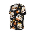 thumbnail image 2 of Balery Cat Skulls and Flowers Baseball Jersey for Men Casual Button Down Shirts Short Sleeve Active Team Sports Uniform-Small, 2 of 9