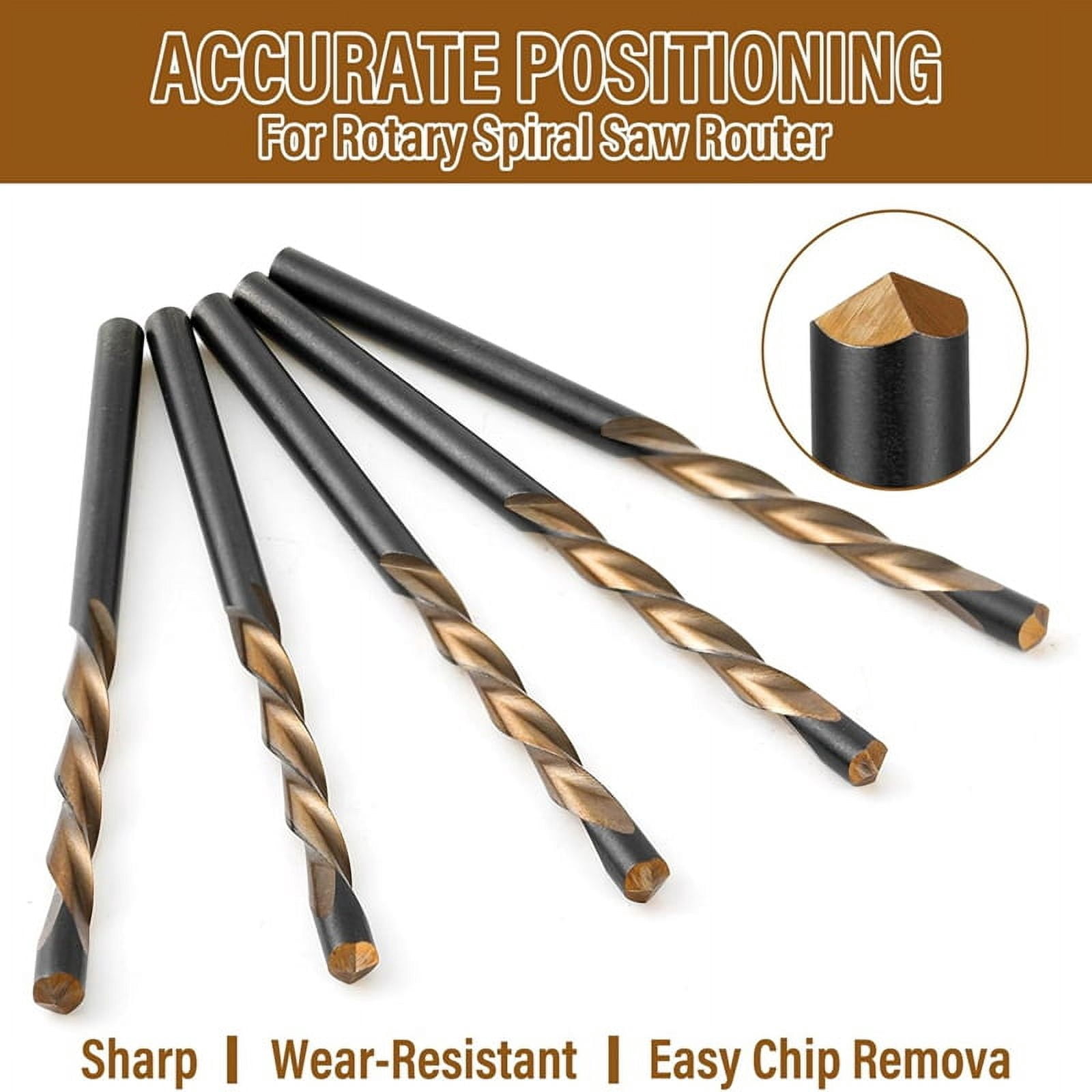 50pcs Drywall Drill Bits Pilot Point Cutting Drill Bits Diameter Drywall Router Drill Bits Drywall Tools for Spiral Saw