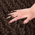 thumbnail image 2 of FUDAKUNA Brown Fluffy Thickened Chenille Bathroom Rugs Anti-slip Absorbent 20" x 32" Bath Mat Machine Washable, 2 of 7