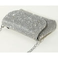 thumbnail image 6 of Kukuzhu Women’ Rhinestone Envelope Bag Sparkling Evening Handbag Silver Purse Bling Designer Chain Clutch for Prom Party, 6 of 8