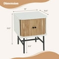 thumbnail image 3 of Costway Sliding Door Nightstand Mid-century Modern Storage End Table with Cabinet Distressed White, 3 of 10