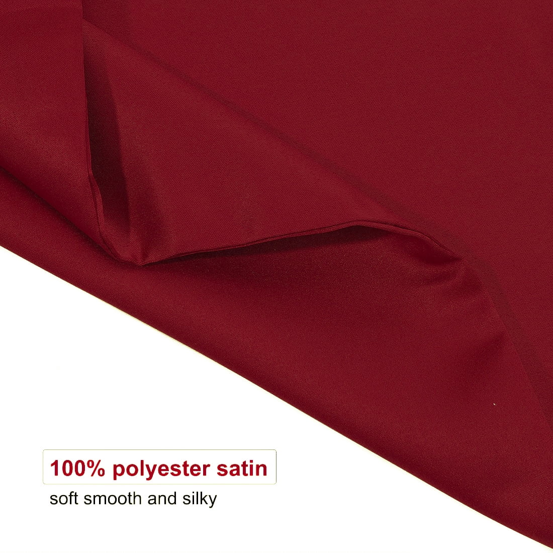 Unique Bargains Pillow Covers Silky Satin Zipper Pillowcases Set of 2 Wine Red 21" x 27"