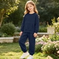 thumbnail image 4 of Dnhxils Girls Athletic Sets Kids Two Piece Outfits Long Sleeve Pullover Sweatpants with Pockets for Teen Girls Fall Sports Clothes, 4 of 9