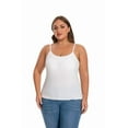 thumbnail image 6 of Hingswink Plus Size Camisole for Women with Shelf Bra Adjustable Spaghetti Strap Cami Tank Top Cotton Undershirts White-M, 6 of 6