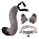 thumbnail image 1 of de disfraz de diadema de de zorro sintética, horquil de Halloween, vestido elegante, , Unisex, y gris Baoblaze Traje de juego de cosplay, 1 of 3