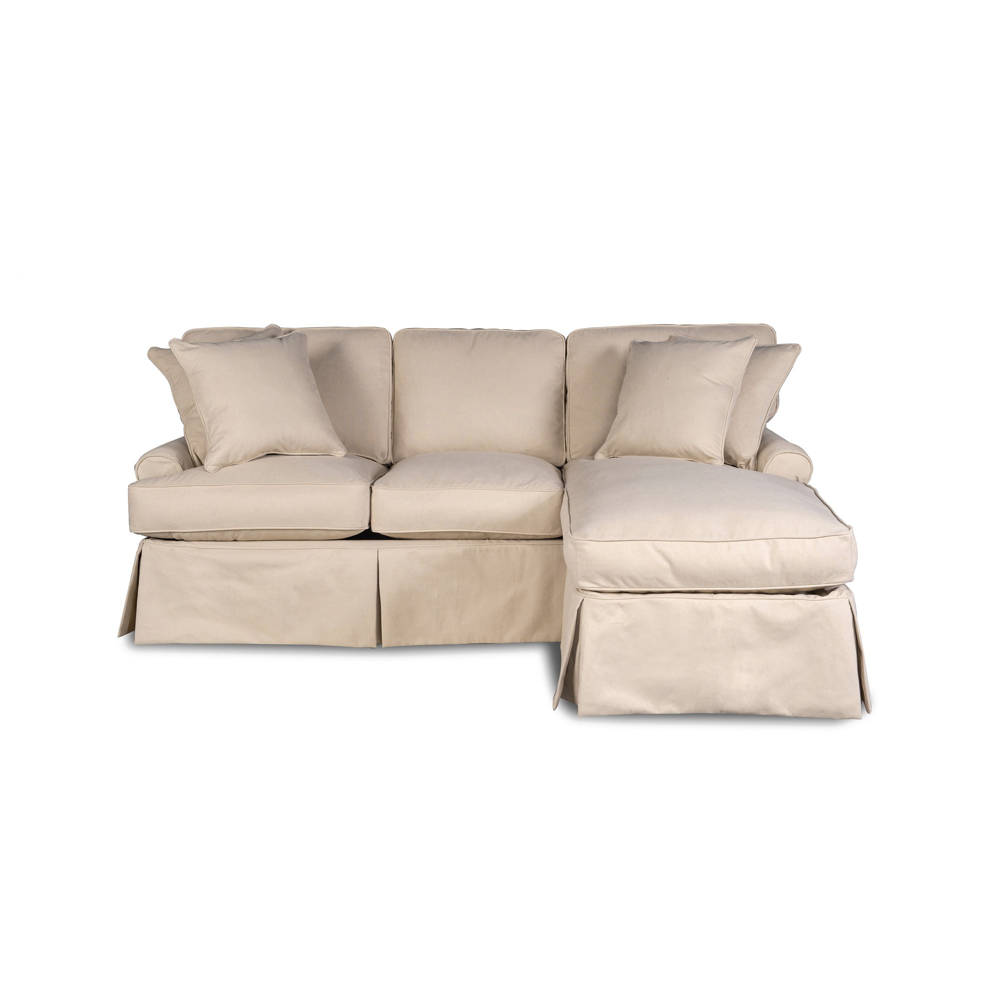 Tan Brown Fabric Slipcovered Sleeper, Brown Fabric Sleeper Sofa