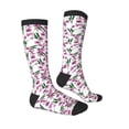thumbnail image 3 of Picia Women Crew Soft Moisture-wicking Socks Orchids Flowers Pattern Design Cotton Socks, One Size fit All, 3 of 9
