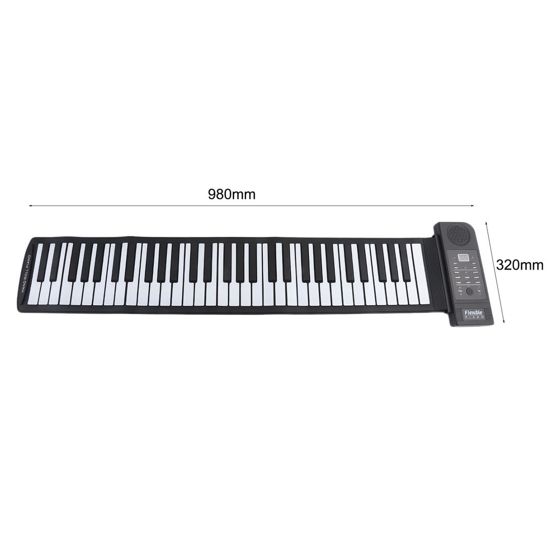 61 Keys Music Key Board Teaching Learning Electronic Organ Superior Roll Up Piano Children Great Gifts US Plug by