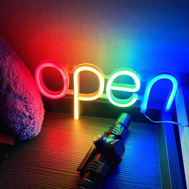 Mini Letrero de Neón LED BuyWeek Abierto para Negocios