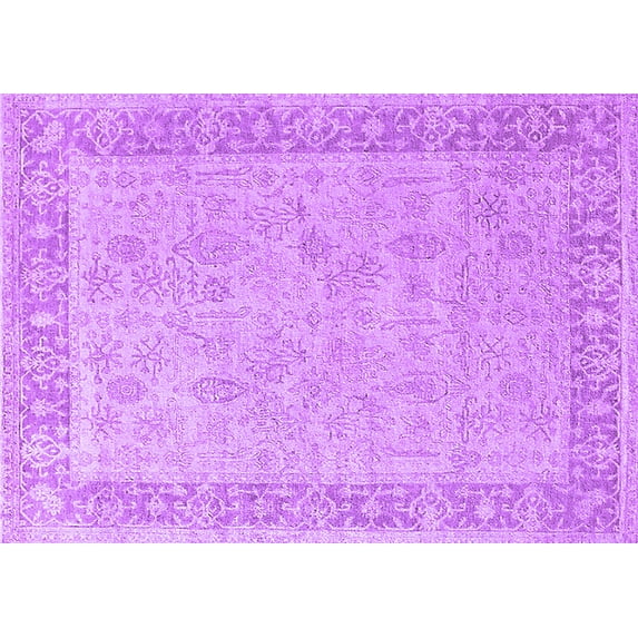 Ahgly Company Indoor Rectangle Oriental Purple Industrial Area Rugs, 8' x 12'